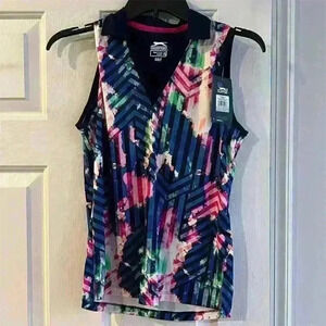 Slazenger Women's XS Sleeveless Golf Polo Multicolor Geometric Design